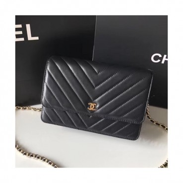 Chanel WOC Chain Cross Bag,19CM - 샤넬 WOC 체인 크로스백,CHAB0034,19.5CM,블랙