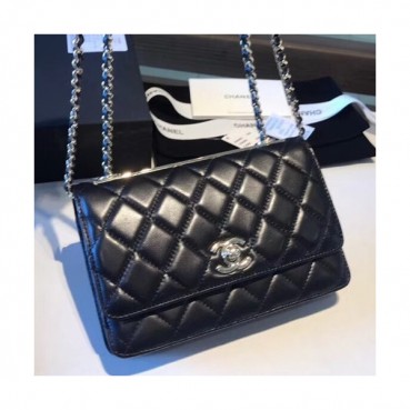 Chanel WOC Chain Cross Bag ,19CM - 샤넬 WOC 체인 크로스백,CHAB0003,19CM,블랙