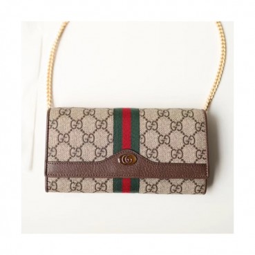 Gucci  GG Ophidia Supreme Women Chain Wallet Cross Bag,19CM - 구찌 GG 오피디아 수프림 여성용 체인 워릿 크로스백 546592, GUB0014,19CM