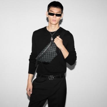 구찌 남성 GG 엠블럼 미디엄 벨트백 - Gucci Mens GG Emblem Medium Belt Bag 