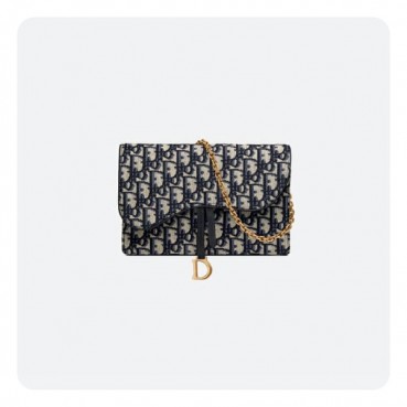 디올 블루 오블리크 파우치 새들 백 - Dior Oblique Pouch Bag