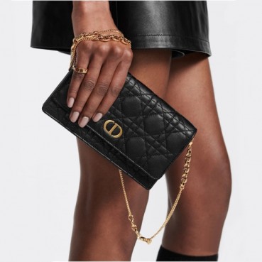 디올 여성 카로 체인 백 S5134 - Dior Womens Black Caro Bag 