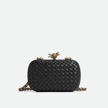 보테가 베네타 여성 블랙 체인 새들 백- Bottega Veneta Womens Knot Bag 