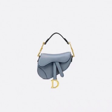 디올 여성 블루 미니 새들백 - Dior Womens Blue Saddle Bag 