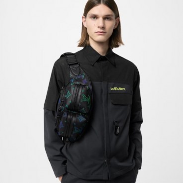 루이비통 남성 블랙 힙색 - Louis vuitton Mens Black Hip Sack 