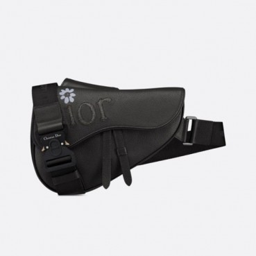 디올 남성 블랙 새들백 - Dior Mens Black Saddle Bag 