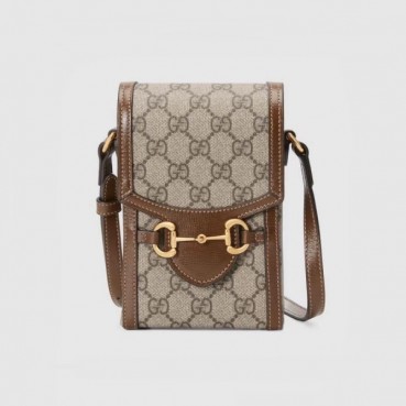 구찌 남/녀 브라운 미니 홀스빗 폰백 - Gucci Unisex Brown Mini Bag 