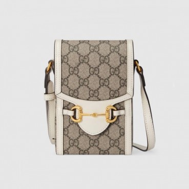 구찌 남/녀 화이트 미니 홀스빗 폰백 - Gucci Unisex White Mini Bag 