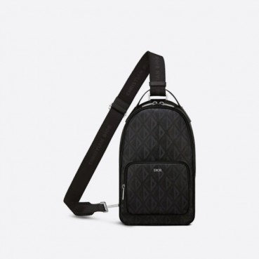 디올 남성 블랙 다이아몬드 새들백 - Dior Men Black Diamond Saddle Bag 