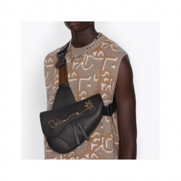 디올 남성 블랙 새들백 - Dior Men Black Saddle Bag 