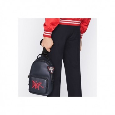 디올 남성 로고 블랙 새들백 - Mens Black Saddle Bag 