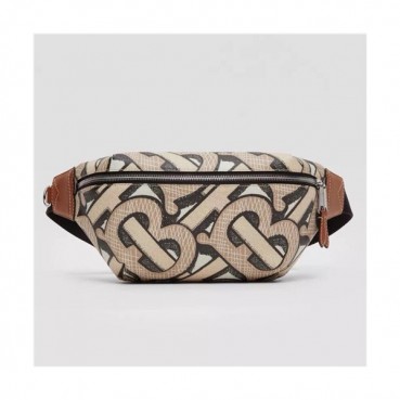 [버버리]Burberry 2021 Men's Leather Hip Sack,31cm - 버버리 2021 남성용 레더 힙색,31cm,BURB0541,베이지