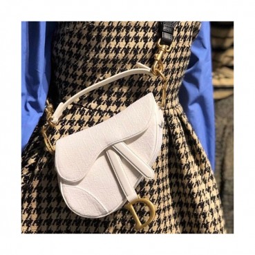 Dior 2020 Oblique Saddle Shoulder Bag,21CM - 디올 2020 오블리크 새들 숄더백 DIOB0599,21CM,화이트