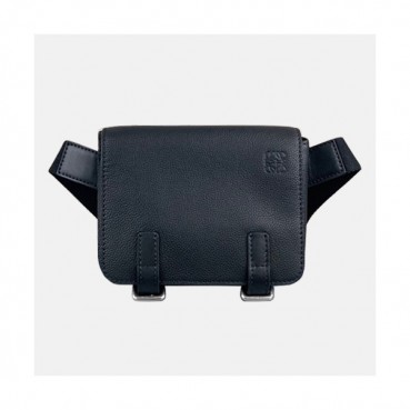 Loewe 2020 Leather Mens Hip Sack Bumbag,18CM - 로에베 2020 남성용 레더 힙색 범백,LOEB0398, 18CM, 블랙
