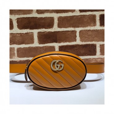 Gucci 2020 Marmont Matlase Leather Belt Bag,18CM - 구찌 2020 마몬트 마틀라세 레더 벨트백 ,476434 ,GUB1020,18CM,옐로우