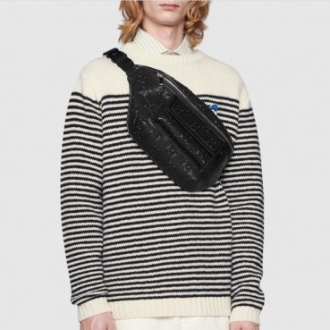 Gucci 2022 Marmont Leather Belt Bag,18CM - 구찌 2022 마몬트  레더 벨트백 ,476434 ,GUB1019,28CM,블랙