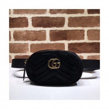 Gucci 2020 Marmont Matlase Velvet Belt Bag,18CM - 구찌 2020 마몬트 마틀라세 벨벳 벨트백 ,476434 ,GUB1016,18CM,블랙