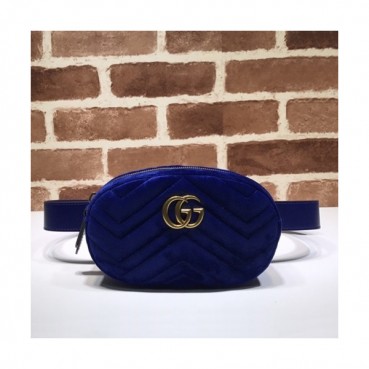 Gucci 2020 Marmont Matlase Velvet Belt Bag,18CM - 구찌 2020 마몬트 마틀라세 벨벳 벨트백 ,476434 ,GUB1014,18CM,블루