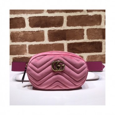 Gucci 2020 Marmont Matlase Velvet Belt Bag,18CM - 구찌 2020 마몬트 마틀라세 벨벳 벨트백 ,476434 ,GUB1013,18CM,핑크