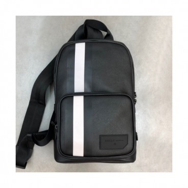 Bally 2019 Leather Hip Sack,34cm  - 발리 2019 레더 남성용 힙색,BALB0122,34cm,블랙
