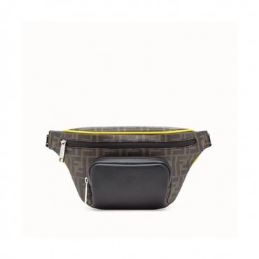 Fendi 2019 PU & Leather Belt Bag , 27cm - 펜디 2019 PU & 레더 남여공용 벨트백 ,FENB0493,27cm,브라운+블랙