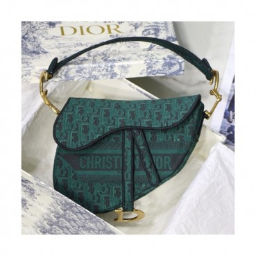 Dior 2019 Oblique Saddle Shoulder Bag,25.5CM - 디올 2019 오블리크 새들 숄더백 DIOB0449,25.5CM,그린
