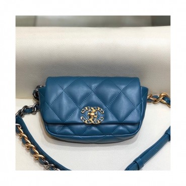 Chanel 2019 Women Leather Hip Sack ,17CM - 샤넬 2019 여성용 레더 힙색,CHAB1303,17CM,블루