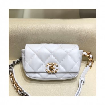 Chanel 2019 Women Leather Hip Sack ,17CM - 샤넬 2019 여성용 레더 힙색,CHAB1302,17CM,화이트