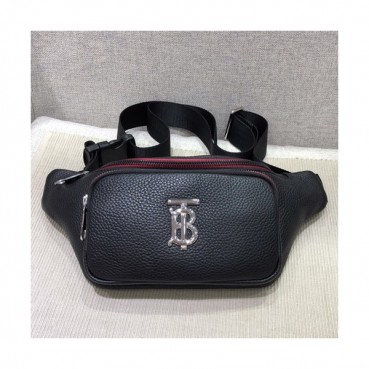 Burberry 2019 TB Leather Hip Sack Belt Bag , 24cm - 버버리 2019 TB 남여공용 레더 힙색 벨트백 ,BURB0399,24cm,블랙