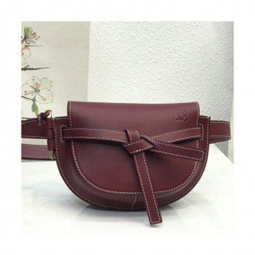 Loewe 2019 Gate  Hip Sack / Belt Bag,15CM - 로에베 2019 게이트 힙색 / 벨트백 ,LOEB0346, 15CM,와인