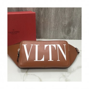 Valentino 2019 Leather Hip Sack Belt Bag,23.5CM - 발렌티노 2019 레더 남여공용 힙색 벨트백,VTB0806,23.5CM,브라운