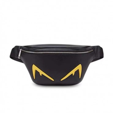 Fendi 2019 Leather Hip Sack ,35CM - 펜디 2019 레더 남여공용 힙색  FENB0469,35CM,블랙