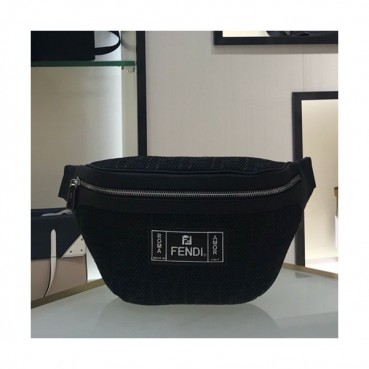 Fendi 2019 Canvas&Leather Hip Sack ,35CM - 펜디 2019 캔버스&레더 남여공용 힙색  FENB0468,35CM,블랙