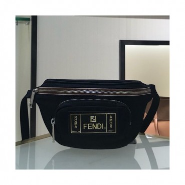Fendi 2019 Canvas&Leather Hip Sack ,27CM - 펜디 2019 캔버스&레더 남여공용 힙색  FENB0467,27CM,블랙