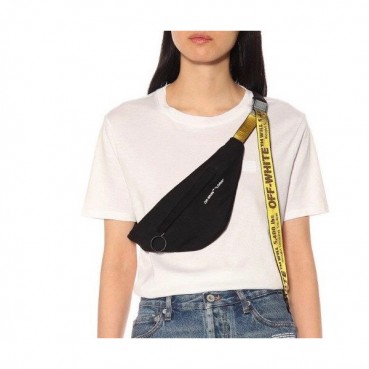 Off White 2019 Canvas Hip Sack Belt Bag,31cm - 오프화이트 2019 캔버스 남여공용 힙색 벨트백 OFFB0077,31cm,블랙