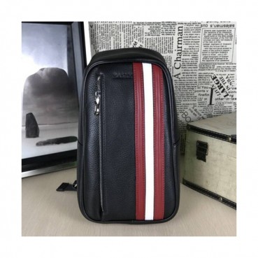 Bally 2019 Leather Hip Sack,30cm  - 발리 2019 레더 남성용 힙색,BALB0087,30cm,블랙