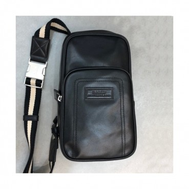 Bally 2019 Leather Hip Sack,32cm  - 발리 2019 레더 남성용 힙색,BALB0037,32cm,블랙
