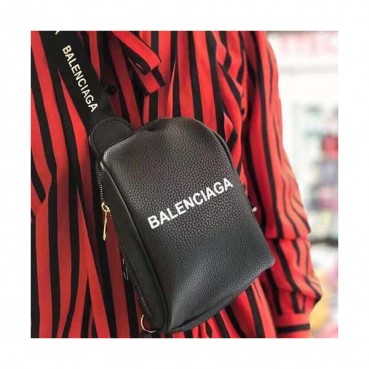 Balenciaga 2019 Leather Hip Sack Belt Bag,26CM - 발렌시아가 2019 레더 힙색 벨트백,BGB0381,26CM,블랙