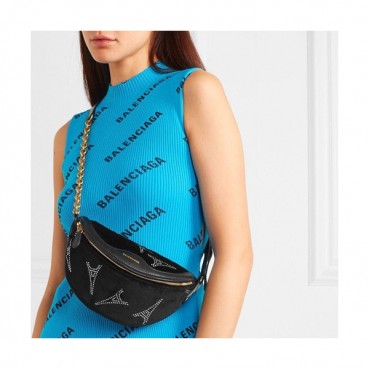 Balenciaga 2019 Leather Hip Sack Belt Bag,27CM - 발렌시아가 2019 레더 힙색 벨트백,BGB0380,27CM,블랙