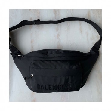 Balenciaga 2019 Canvas Hip Sack Belt Bag,23CM - 발렌시아가 2019 캔버스 남여공용 힙색 벨트백,BGB0371,23CM,블랙