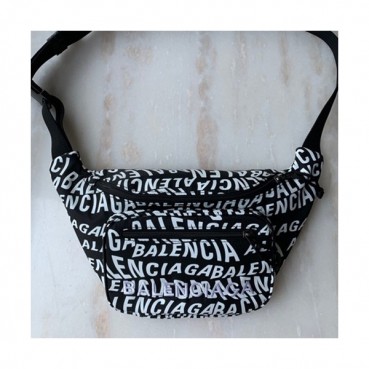 Balenciaga 2019 Canvas Hip Sack Belt Bag,31CM - 발렌시아가 2019 캔버스 남여공용 힙색 벨트백,BGB0369,31CM,블랙