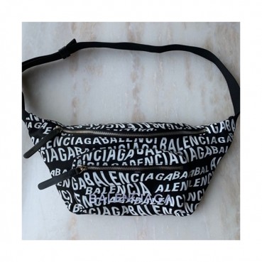 Balenciaga 2019 Canvas Hip Sack Belt Bag,25CM - 발렌시아가 2019 캔버스 남여공용 힙색 벨트백,BGB0368,25CM,블랙