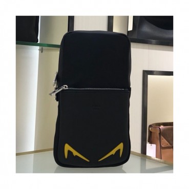 Fendi 2019 Nylon&Leather Bag Bugs Hip Sack ,30CM - 펜디 2019 나일론&레더 남성용 백버그 힙색  FENB0442,30CM,블랙