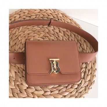 Burberry 2019 Ladies TB Leather Hip Sack , 17cm - 버버리 2019 TB 레더 여성용 힙색 ,BURB0333,17cm,브라운