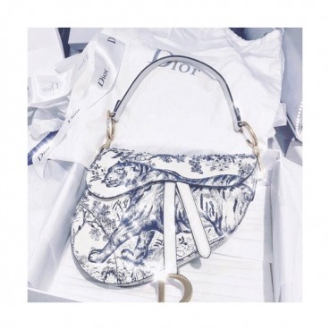 Dior 2019 Leather Saddle Shoulder Bag ,25.5CM - 디올 2019 레더 새들 숄더백,DIOB0318,25.5CM,블루
