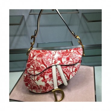 Dior 2019 Leather Saddle Shoulder Bag ,25.5CM - 디올 2019 레더 새들 숄더백,DIOB0317,25.5CM,레드