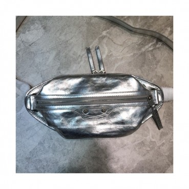 Balenciaga 2019 Leather Hip Sack,36CM - 발렌시아가 2019 남여공용 레더 힙색,BGB0345,36CM,실버