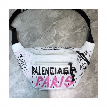 Balenciaga 2019 Leather Hip Sack,37CM - 발렌시아가 2019 남여공용 레더 힙색,BGB0341,37CM,화이트