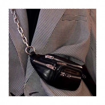 Alexander Wang 2019 Leather Mini Belt Bag,22cm - 알렉산더왕 2019 레더 남여공용 미니 벨트백 AWB0010,22cm,블랙