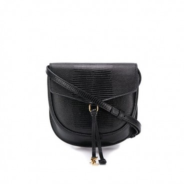 Saint Laurent 2019 Datcha Lizard Leather Saddle Shoulder Bag,19cm - 입생로랑 2019 다차 리저드 레더 새들 숄더백 551559 , SLB0393,19cm,블랙